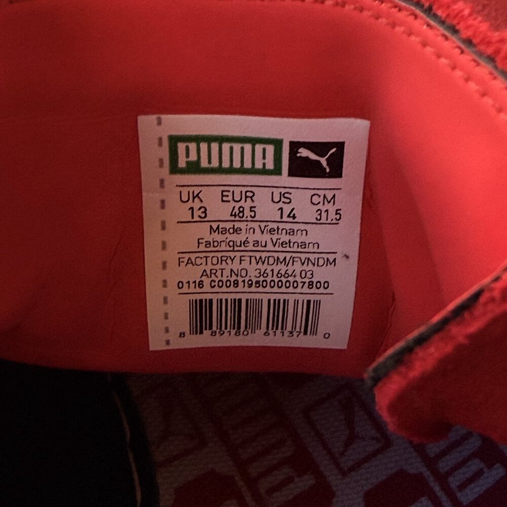 PUMA Suede Classic Sneakers Red Monochromatic US Men's Size 14 Suede - Picture 3 of 5